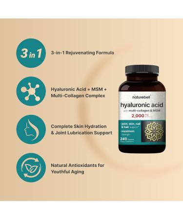 NatureBell Hyaluronic Acid with MSM & Multi Collagen - Pack of 2 - 240 Capsules - Buy Online on GoSupps.com