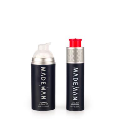 MadeMan Collection - Mens All-In-One Moisturizer and Cleanser & Shave Gel Combo | Premium Face Skincare Simplified (Re(Set) Collection - 2 Months)