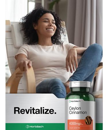 Ceylon Cinnamon Capsules 4000mg - 250 Count High Potency Non-GMO Gluten Free by Horbaach - Buy Online on GoSupps.com