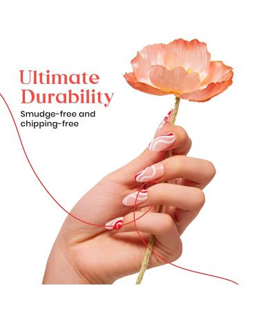 Beetles Candy Cane Gel Nail Polish Set - 6 Colors Glitter Burgundy Red & Snow White Silver Gel Kit for Women - Perfect New Year Gift - Buy Online on GoSupps.com