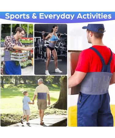 Breathable Lumbar Support Belt for Men & Women - Orthopedic Waist Trainer for Lower Back Pain Relief | Posture Correction Corset - XXL Blue (100-115cm) - Buy Online on GoSupps.com