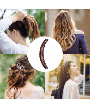 Hair Clincher Combs - Vintage Clincher Combs Clamp Grip Fishtail Hair Clip Ponytail Banana Clip for Women Girls Hair Accessories Coffee - Buy Online on GoSupps.com