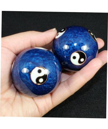 Homsfou Jade-Ei Baoding Balls - Enhance Health & Relaxation | 2-Pack Massage Balls for Hand Exercise & Fitness in Blue - Buy Online on GoSupps.com