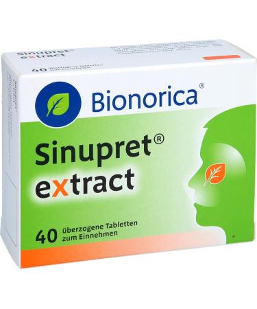 Sinupret Extract Coated Tablets - 40 pcs for Natural Sinus Relief | International Shipping Available - Buy Online on GoSupps.com