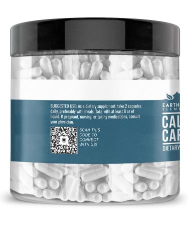 Pure & Undiluted Calcium Carbonate 200 Capsules by Earthborn Elements - No Additives - Buy Online on GoSupps.com