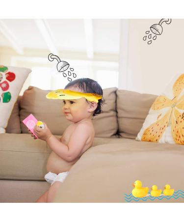 Silicone Hair Washing Hat for Toddlers | Adjustable Shampoo Cap for Kids - Yellow - Buy Online on GoSupps.com