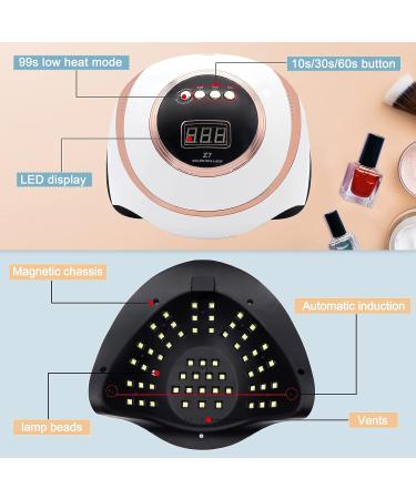 Precise and Fast Drying with PHIAKLE 180W UV LED Nail Lamp in Gold | Automatic Sensor, 4 Timer Settings | Professional Nail Dryer for Gel Polish and Acrylic Nails - Buy Online on GoSupps.com
