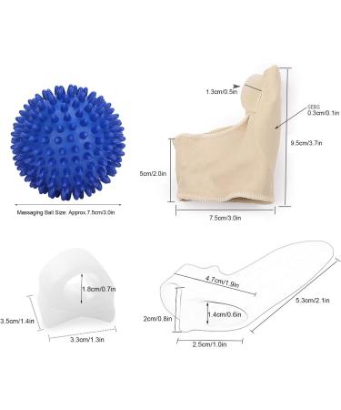 5PC Hallux Valgus Corrector Set - Plantar Fasciitis Relief Toe Separator & Massage Sleeve | International Shipping Available - Buy Online on GoSupps.com