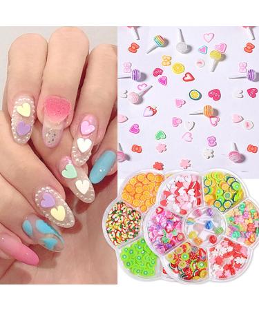 Nail Gems Nail Charms Fruit And Flower Shaped Nail Arts Slices 3D Clay Slices Mini Slices For DIY Crafts Nail Arts And Cellphone Decoration Nail Tools Nail Glitter Nail Stuff Nail Art (E One Size) 1 count (Pack of 1) E - Buy Online on GoSupps.com