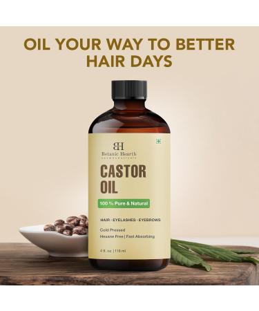 Botanic Hearth Hair Oil for Hair Growth | Strengthening Dry Frizzy Damaged Hair & Scalp Treatment | No Parabens or Harmful Sulfates | All Hair Types | Castor Hair Oil - 4 Fl Oz - Buy Online on GoSupps.com