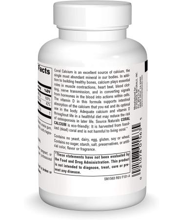 Buy Source Naturals Coral Calcium 600 mg - 120 Tablets for Stronger Bones - Buy Online on GoSupps.com