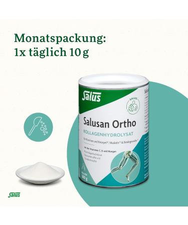 Salus - Poudre d'hydrolysat de collag ne Salusan Ortho - 1 bo te de 300 g - Avec vitamines C D et mangan se - Bien soluble et neutre au go t - Buy Online on GoSupps.com