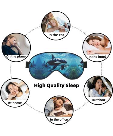 Killer Whales Swim Along Print Eye Mask | Ultra-Soft Light-Blocking for Comfort & Restful Sleep | International Shipping Available - Buy Online on GoSupps.com