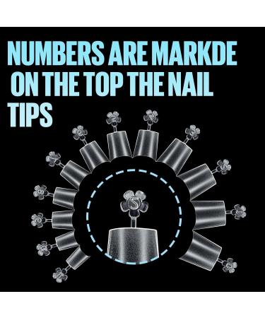 TOMICCA Short Coffin French Edge Nail Tips - 510pcs Half Cover False Nails | Natural Matte Acrylic Extension Tips | 15 Sizes for Salon Nails - Buy Online on GoSupps.com