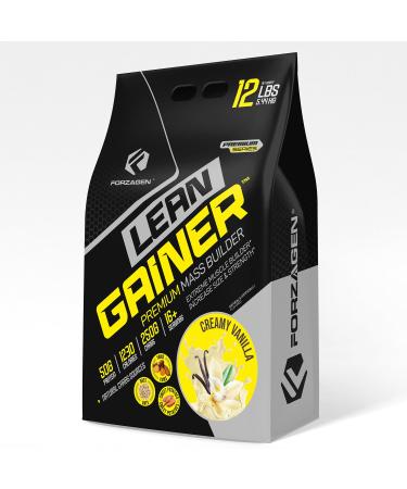 Forzagen Lean Gainer Premium Mass Builder | Mass Gainer Protein Powder for Men & Women (12 Lbs Creamy Vanilla) Vanilla 12 Pound (Pack of 1)
