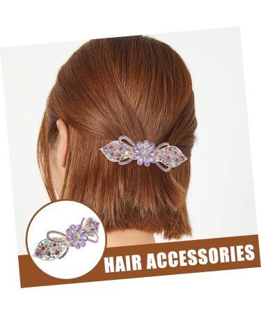 Didiseaon Hair Clip Rhinestones Barrettes Tiara Rhinestone Bobby Pins Barrettes for Women Ponytail Metal Hair Miss Purple Metal Hair Clips - Buy Online on GoSupps.com