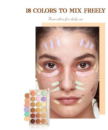  Hobngmuc Concealer contour palette color corrector palette | 18-color brightening face cream - Waterproof beauty palette to conceal makeup for complexion - Buy Online on GoSupps.com