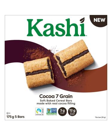 Kashi Cocoa 7 Grain Soft Baked Cereal Bars, (5x35 g), 175g/6.2 oz., Box, Imported from Canada