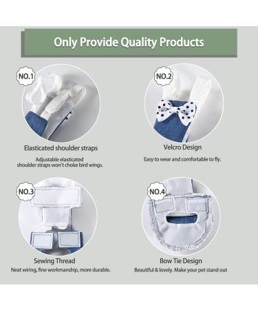 Urine Waterproof Bird Flight Suit Liners for Parrots - Medium Blue Cowboy - Buy Online on GoSupps.com