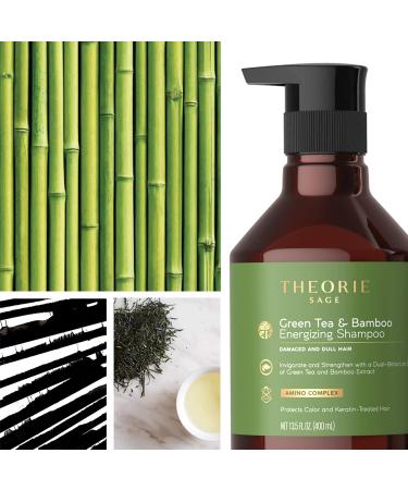 Theorie Green Tea & Bamboo Conditioner - Energizing Formula for Damaged Hair - Color & Keratin Safe - 800mL - Buy Online on GoSupps.com