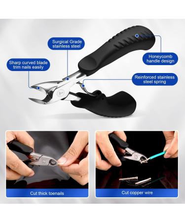 Kaasage Podiatrist Toenail Clippers for Thick Nails - Surgical Stainless Steel, Sharp Curved Blades, Anti-Slip Handle - Professional Nail Cutter for Men, Women, Seniors - Modern Design - Buy Online on GoSupps.com
