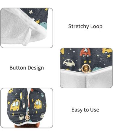 Little Stars Cars Hair Towel 2 Pack | Super Absorbent Quick Dry Hair Turbans for Women & Girls - Buy Online on GoSupps.com
