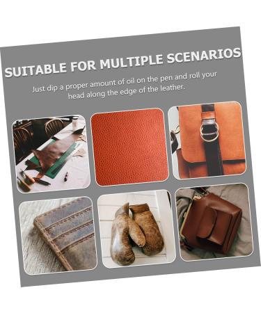 Lurrose 3 Pcs Dual Purpose Oil Edge Pen Leather Dye Pens Dye Roller Pen Leather Sealing Tool Manual Oil Pen - Buy Online on GoSupps.com