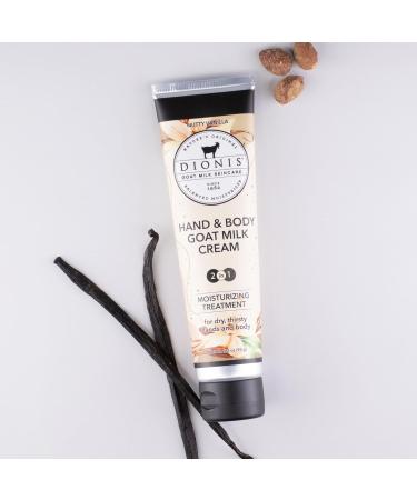 Dionis Goat Milk Nutty Vanilla Hand & Body Cream - Cruelty Free Travel Size | Hydrating Skincare for All Skin Types - Buy Online on GoSupps.com