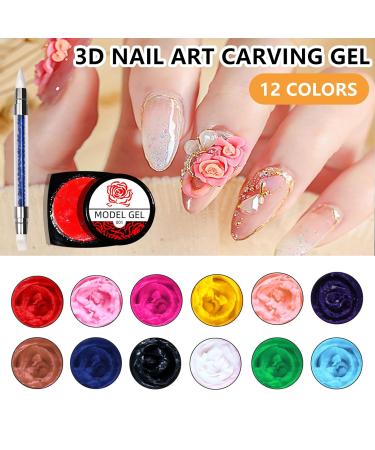 12 Colors Nail Sculpture Gel - Builder Gel & Blooming Gel for Stunning 3D Nail Art | DIY Nail Gel Kit - Buy Online on GoSupps.com