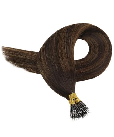 Youngsee Nanoring Extensions - Real Hair Ombre Nano Ring Extensions (35cm 50g) - Dark Brown & Medium Brown #2/2/6 - Buy Online on GoSupps.com