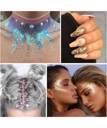 3 Pieces Body Glitter Gel - Shimmer Sequins & Chunky Glitter Liquid Eyeshadow for Festival Makeup | Face Hair & Body Sparkling (# Set C) - Buy Online on GoSupps.com