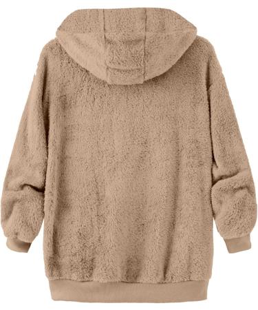 Hanxiulin Women's Fleece Jacket - Plush Windproof Coat | Elegant Winter Outerwear in Khaki - Cuddly Thick & Slim Fit - Buy Online on GoSupps.com