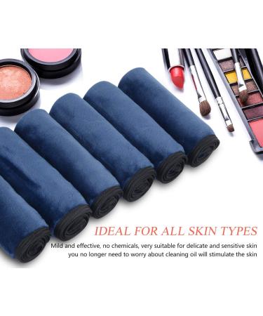 VIVOTE Microfiber Makeup Remover Cloths - Reusable Soft Face Towels (6 Pack 12"x12" Dark Navy Blue) for Effortless Facial and Skin Care - Buy Online on GoSupps.com