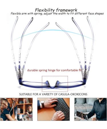 Cojwis 6 Pack Blue Light Filter Reading Glasses for Men & Women - 2.75x Spring Hinge UV Protection - Glare-Free & Stylish Color Mix - Buy Online on GoSupps.com