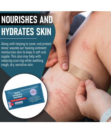 Triple Antibiotic Ointment Packets - 144 Box | Fast Healing First Aid Cream with Bacitracin Zinc & Neomycin Sulfate for Wounds Burns Cuts & Scratches - Buy Online on GoSupps.com