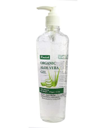 Raslok Aloe Vera Gel | Pure & Natural Organic Aloe Gel | For Moisturizing Face Skin & Hair Care | Durable Moisturizing Hydrating Soothing After Sun Repair Non-Sticky - 13 oz - 370gm (Natural)