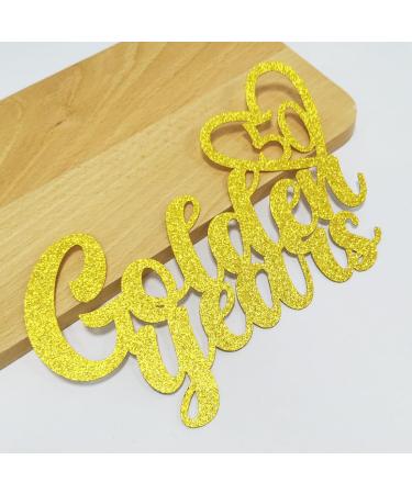 19-Piece Golden Wedding Cake Topper Set | 50th Birthday Decoration | Glitzy Torten Deko for Golden Years Celebration - Buy Online on GoSupps.com