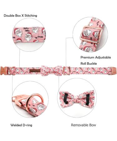 Shop Lionheart Glory Pink Adjustable Dog Collar - X-Large Christmas Design for Large Dogs | Perfect Gift for Girls! - Buy Online on GoSupps.com