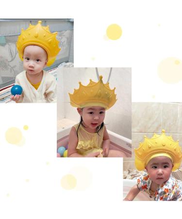 Baby Shower Cap Shield - Adjustable Visor Hat for Kids, Cute Crown Shape - Yellow | 0-9 Years Old Children - Buy Online on GoSupps.com