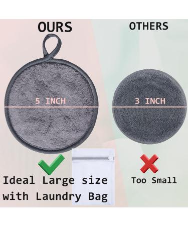 Large Reusable Makeup Remover Pads - Soft Microfiber Face Cloths 12 Pack with Laundry Bag 5 Inch Washable Premium Cleaning Pads - Buy Online on GoSupps.com