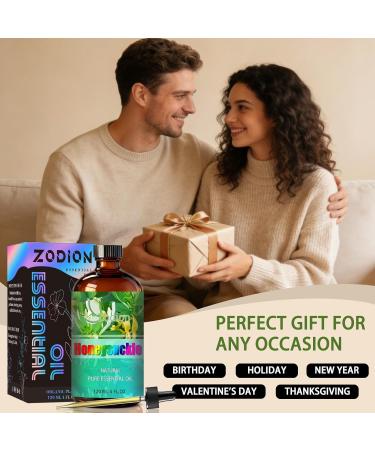 Honeysuckle Essential Oil 4 Fl Oz and Lotus Essential Oil 4 Fl Oz - ZODION Honeysuckle & Lotus Oil for Diffuser Aromatherapy Home Fragrance Skin & Hair Care DIY Candle & Soap Making Yoga - Buy Online on GoSupps.com