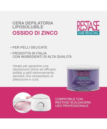 RESTASE Fat-Soluble Depilatory Wax for Delicate Skin | Zinc Oxide | 400 ml | Made in Italy | International Shipping Available - Buy Online on GoSupps.com