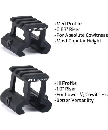 AT3 Tactical PRO-Mount Red Dot Riser Mount - 1.0 Inch Height - Buy Online on GoSupps.com