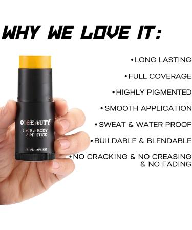 CCbeauty Yellow Face Paint Stick Face Painting Kit Non Toxic SFX Makeup For Simpsons Animal Halloween Costume Cosplay Oil Based Professional FX Body Paint For Adults Full Coverage Painting Foundation - Buy Online on GoSupps.com