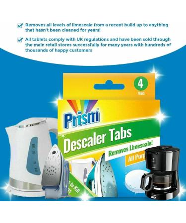 4 Descaler Tablets Limescale Remover Washing Machine Cleaner Dishwasher Cleaner Kettle Iron Cleaner Coffee Machine - Buy Online on GoSupps.com