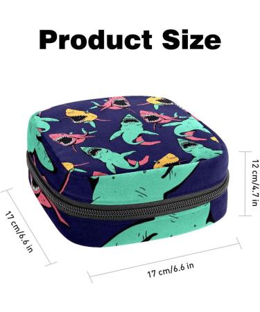 Angry Shark Sanitary Napkin Storage Bag - Sea Life Pattern Menstrual Cup Pouch - Buy Online on GoSupps.com