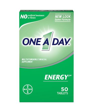 One A Day Energy Multivitamin Supplement with Vitamin A Vitamin C Vitamin D Vitamin E and Zinc for Immune Health Support* Caffeine Biotin B6 B12 & more Tablet 50 count - Buy Online on GoSupps.com