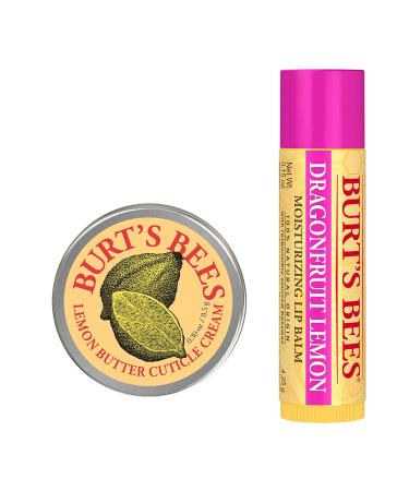 Burt's Bees Spring Surprise Set: Dragonfruit Lemon Lip Balm & Lemon Butter Cuticle Cream - Easter Basket Stuffers for Her - Buy Online on GoSupps.com