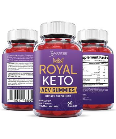 Justified Laboratories Royal Keto ACV Gummies 1000MG with Pomegranate Juice Beet Root B12 - 60 Gummys, 60 Servings - Buy Online on GoSupps.com