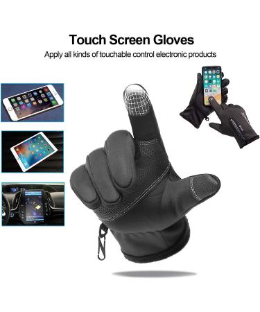 GORELOX Winter Warm Touchscreen Gloves - Windproof Anti-Slip Sports Gloves for Men & Women - Black Medium - Buy Online on GoSupps.com